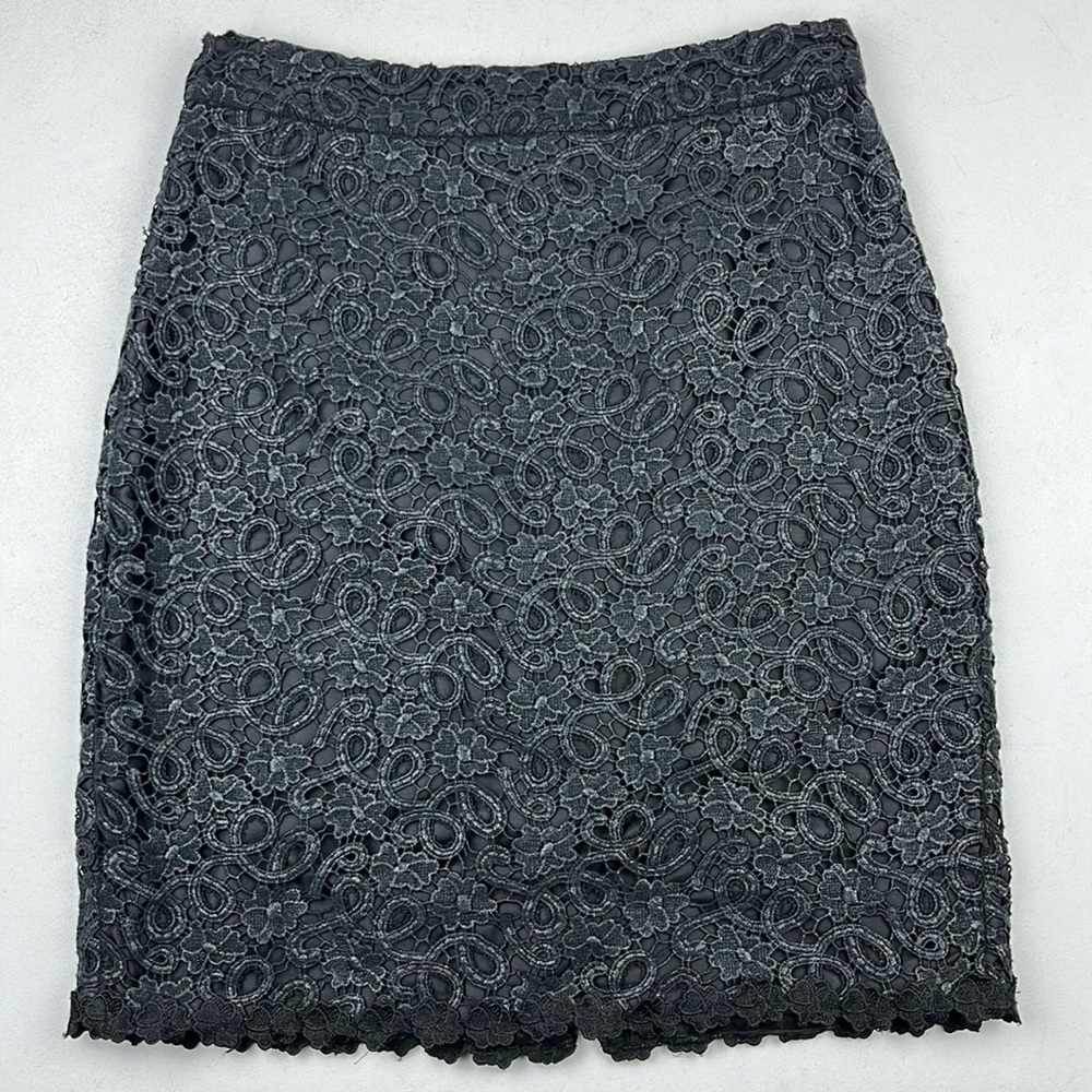 Kate Spade Judy Black Lace Straight Pencil Skirt